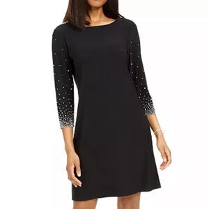 MSK Black Embellished Sleeve Sheath Dress